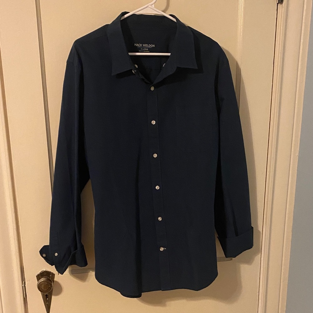Mack Weldon Men's Navy Dress Shirt